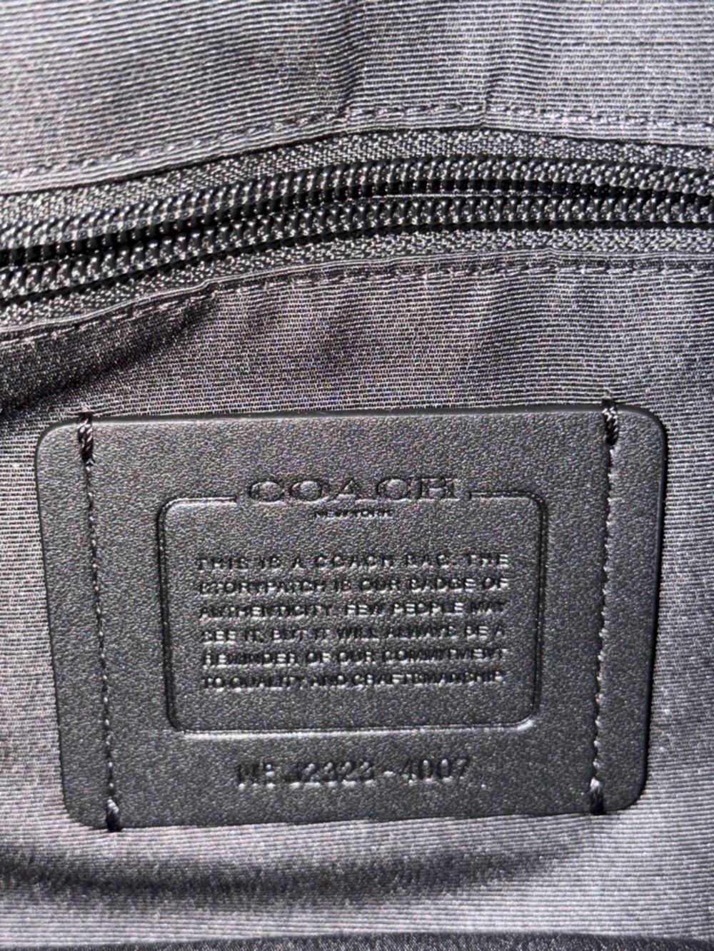 Coach New York Black Pebbled Leather Messenger Shoulder Bag #J2323-4007 - Picture 8 of 9